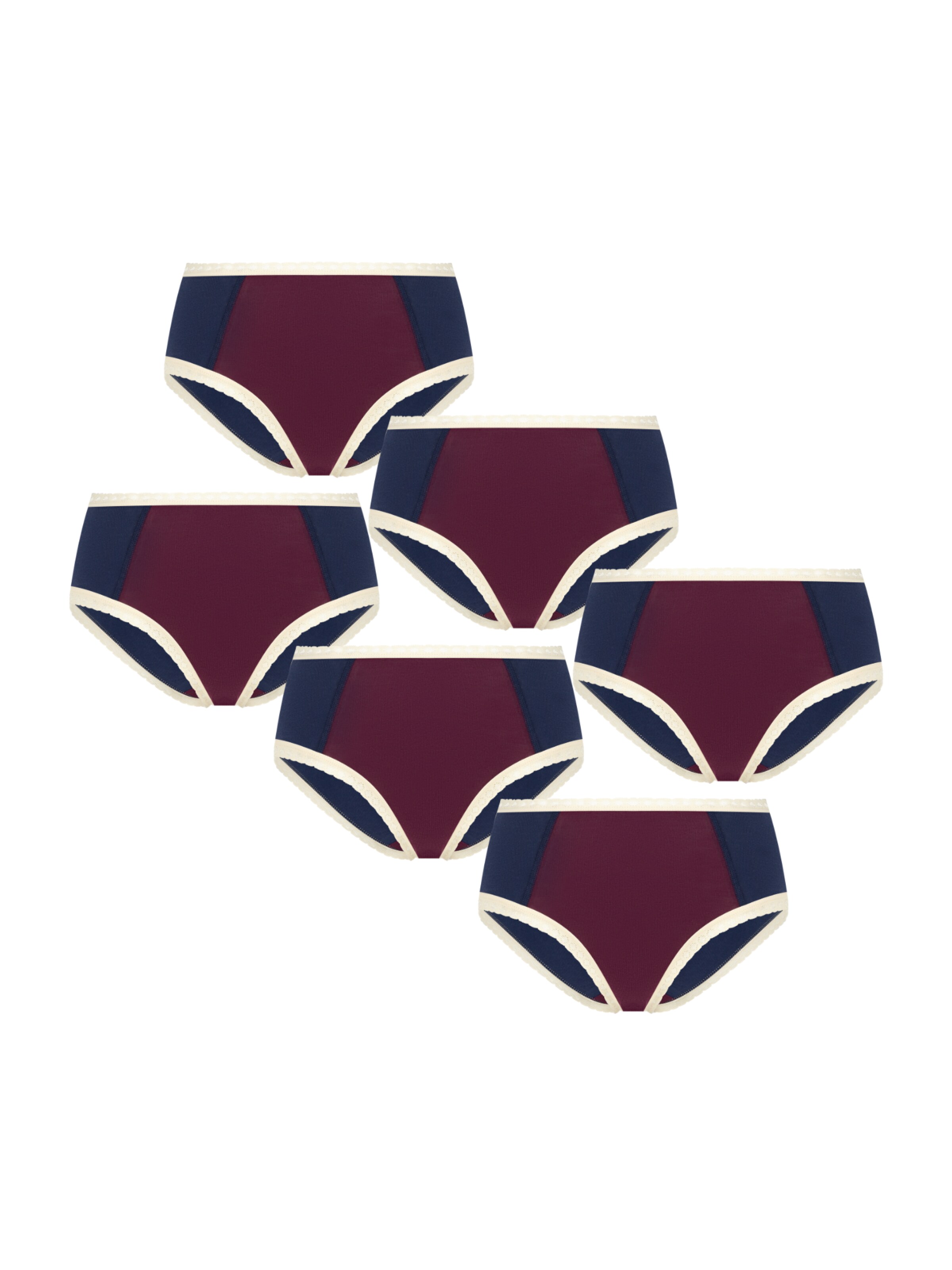 

Albero Natur Трусики 'Bio Baumwoll 6er Pack Damen Hipster mit Spitze' в темно-синем цвете