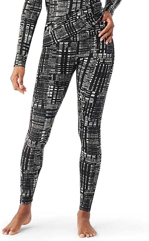 

Женский классический термобелье Smartwool из мериносовой шерсти, Black Digi Plaid