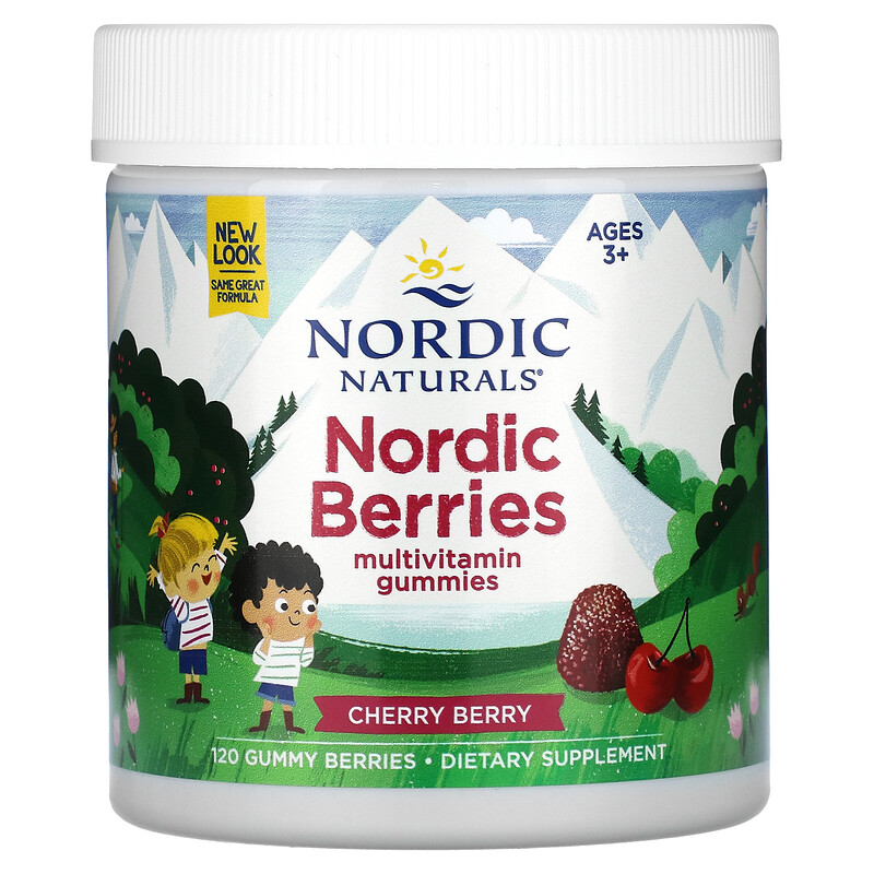

Nordic Naturals, Мультивитаминные жевательные мармеладки Nordic Berries, для детей от 3 лет, вишня, 120 жевательных ягод