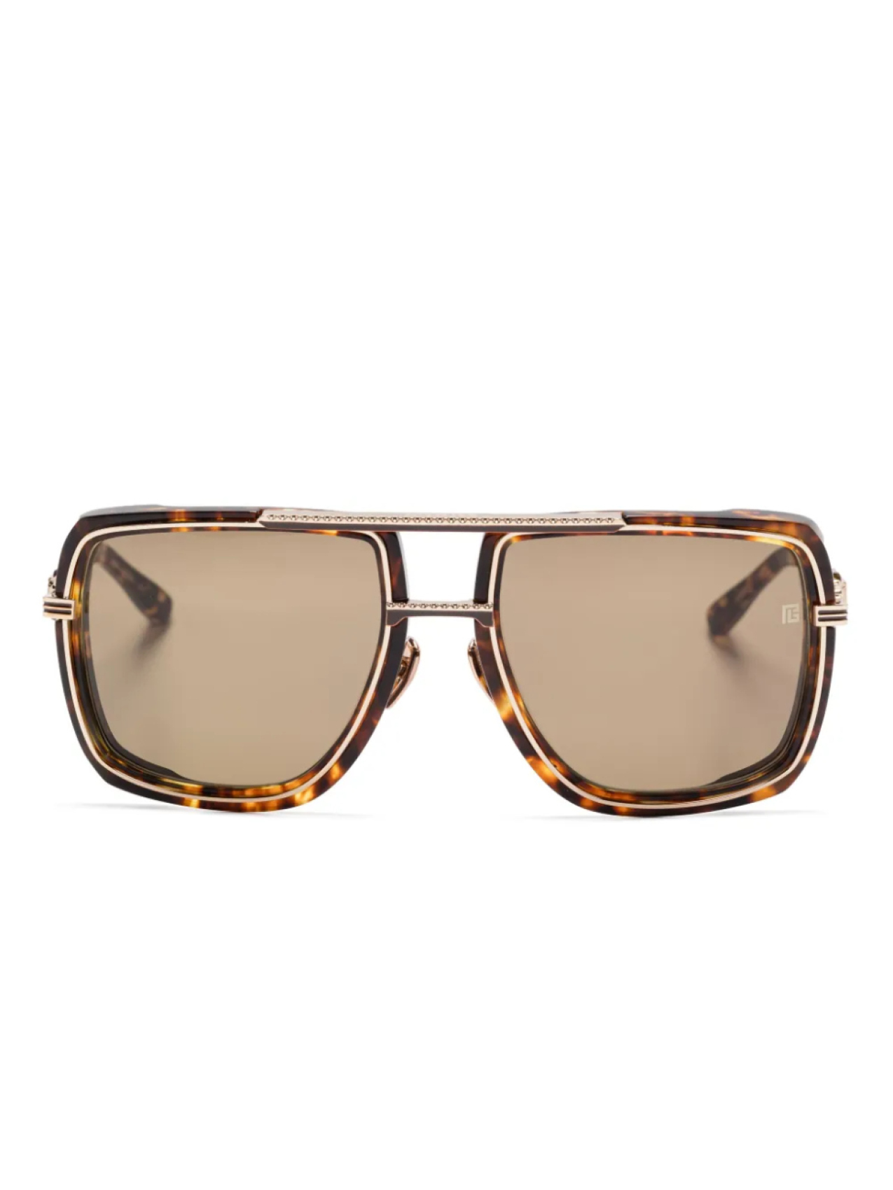 

Balmain Eyewear солнцезащитные очки в массивной оправе, коричневый