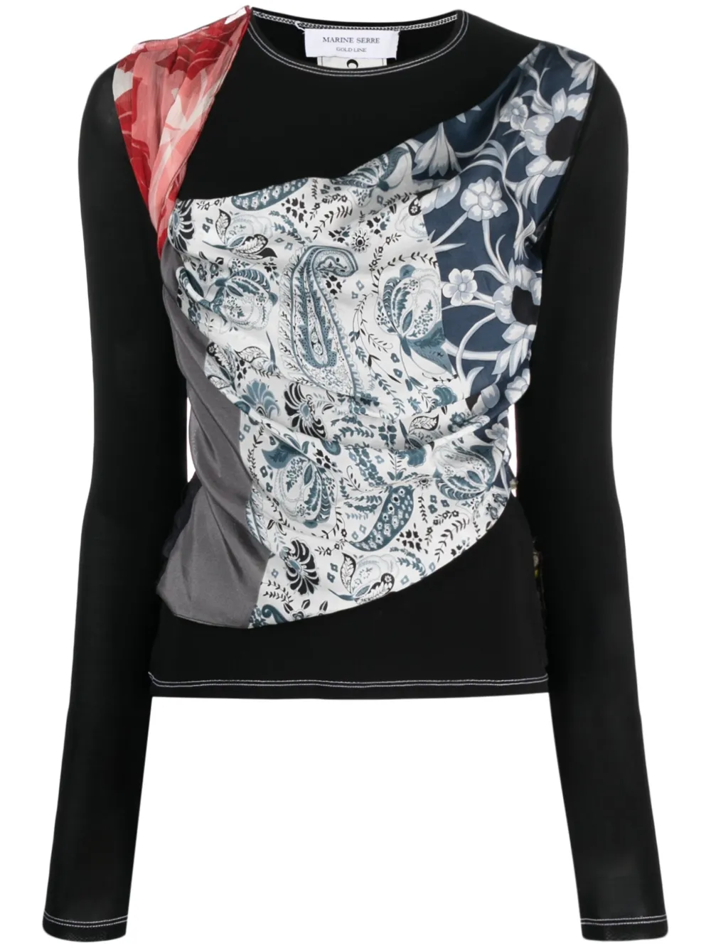 

Многослойная футболка с длинными рукавами Marine Serre, черный