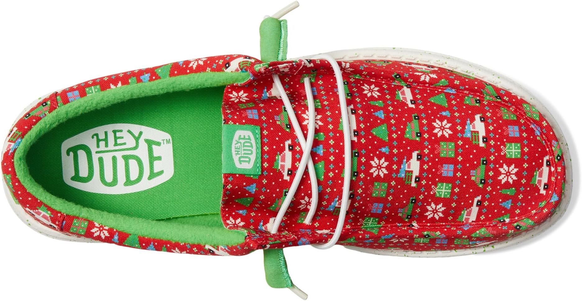 Лоферы Hey Dude Men's Wally Holiday Sweater, Red/Green/Multi — фото 2