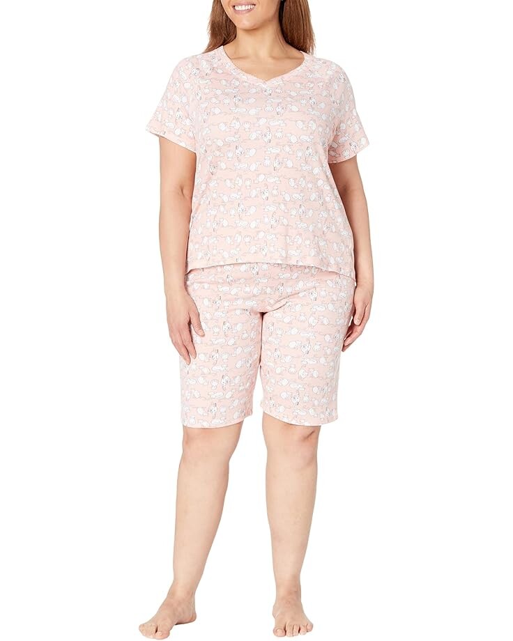 

Пижама Karen Neuburger V-Neck Bermuda PJ Set, цвет Cat Crowd