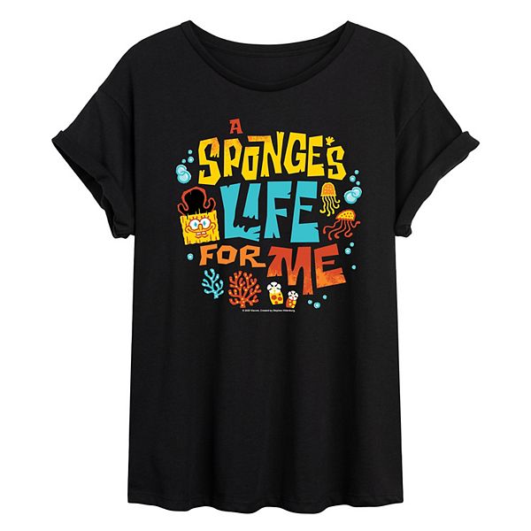 

Футболка Juniors' The Spongebob Movie: Search for Squarepants A Sponge's Life for Me oversized Nickelodeon