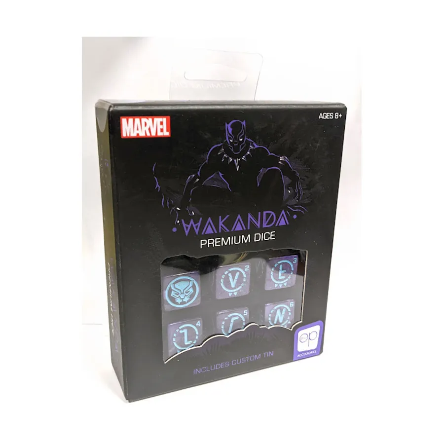 

Набор кубиков премиум-класса Marvel Wakanda Forever (6), Dice (USAOpoly)