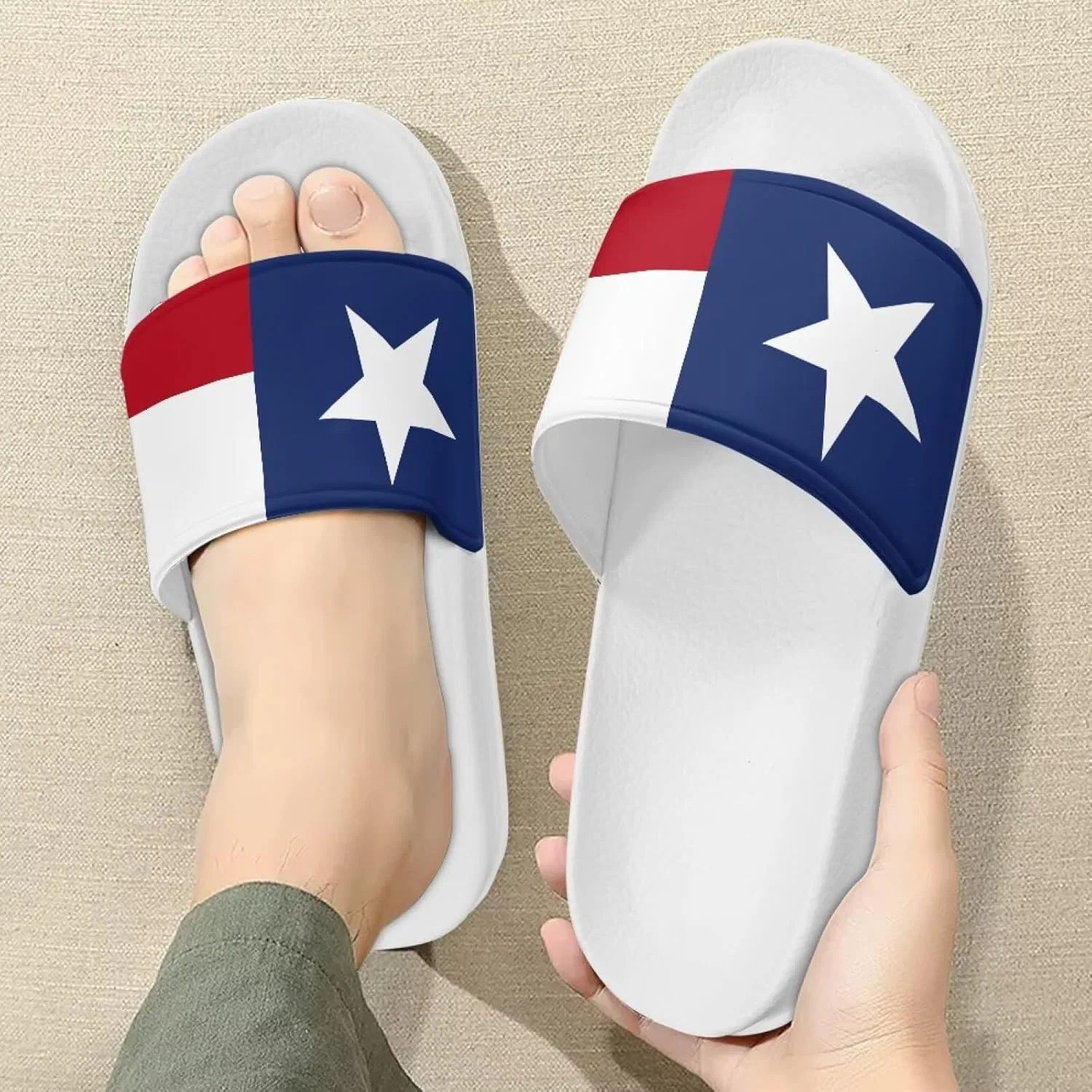 Сандалии мужские легкие, Cloud, белая подошва, Texas Flag Vuriqeby — фото 2