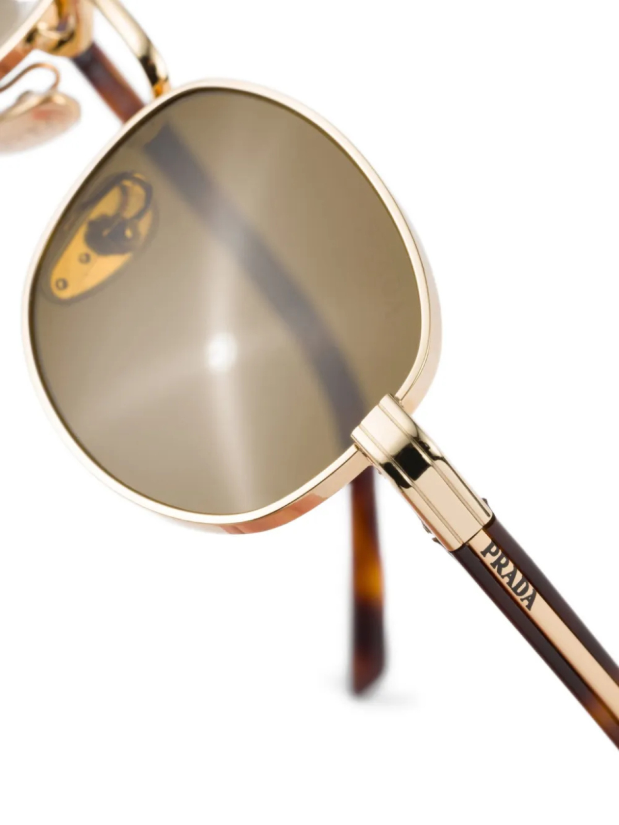 Солнцезащитные очки с гравировкой логотипа Prada Eyewear, золотой — фото 4