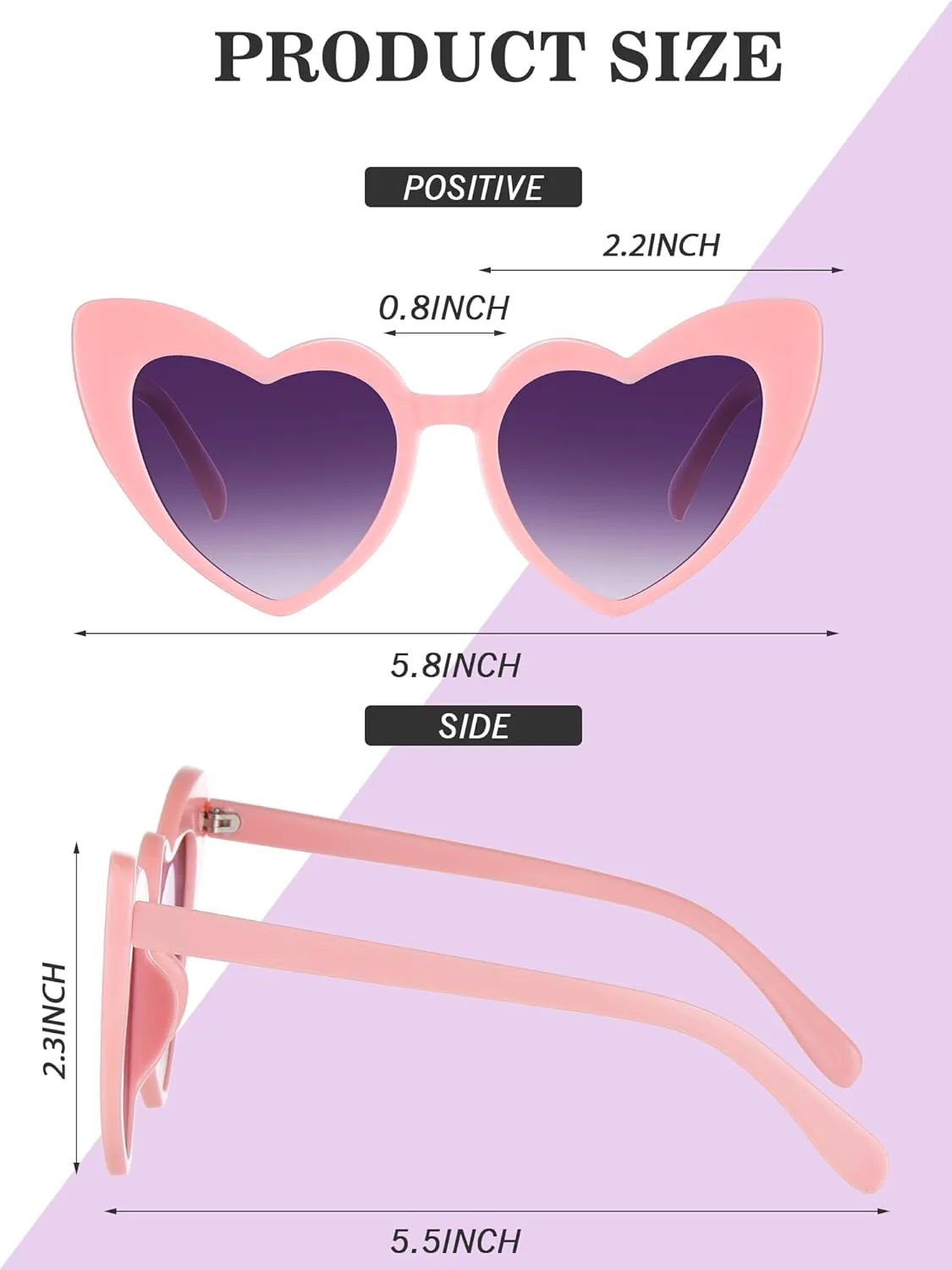 

Солнцезащитные очки Weewooday, 10 пар, в форме сердца, «кошачий глаз», для девичника, подружки невесты, для женщин, свадебные сувениры для девичника, Pink, White