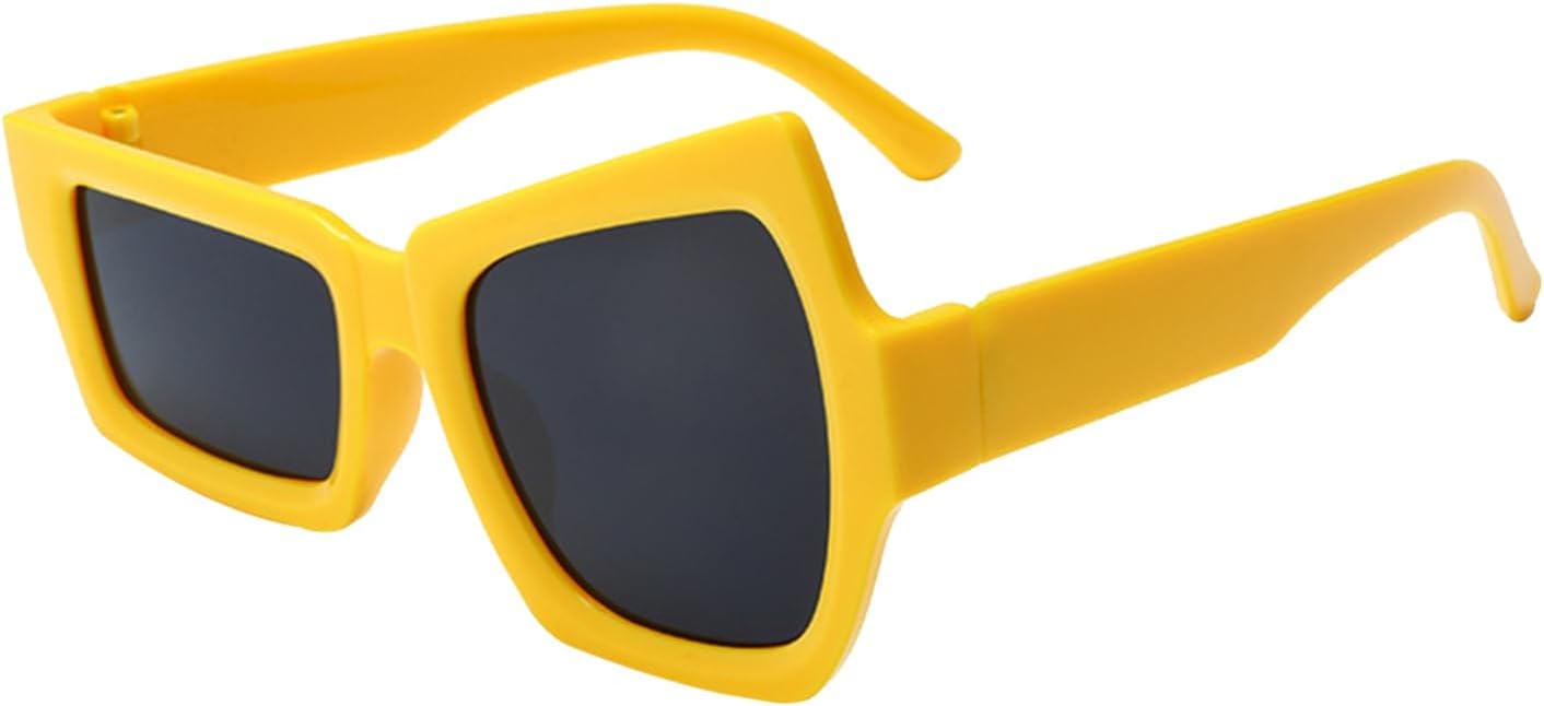 

Мужские солнцезащитные очки, нестандартные пляжные солнцезащитные очки, солнцезащитные очки для женщин и мужчин с защитой от УФ-излучения для вождения, езды на велосипеде, пляжа и плавания Generic, Yellow Frame Gray Film