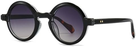 

Популярные модные круглые солнцезащитные очки для женщин, ретро-градиентные очки с защитой от УФ-излучения UV400, модные панк-очки с заклепками для мужчин MTZJH, Black Gray Gradient