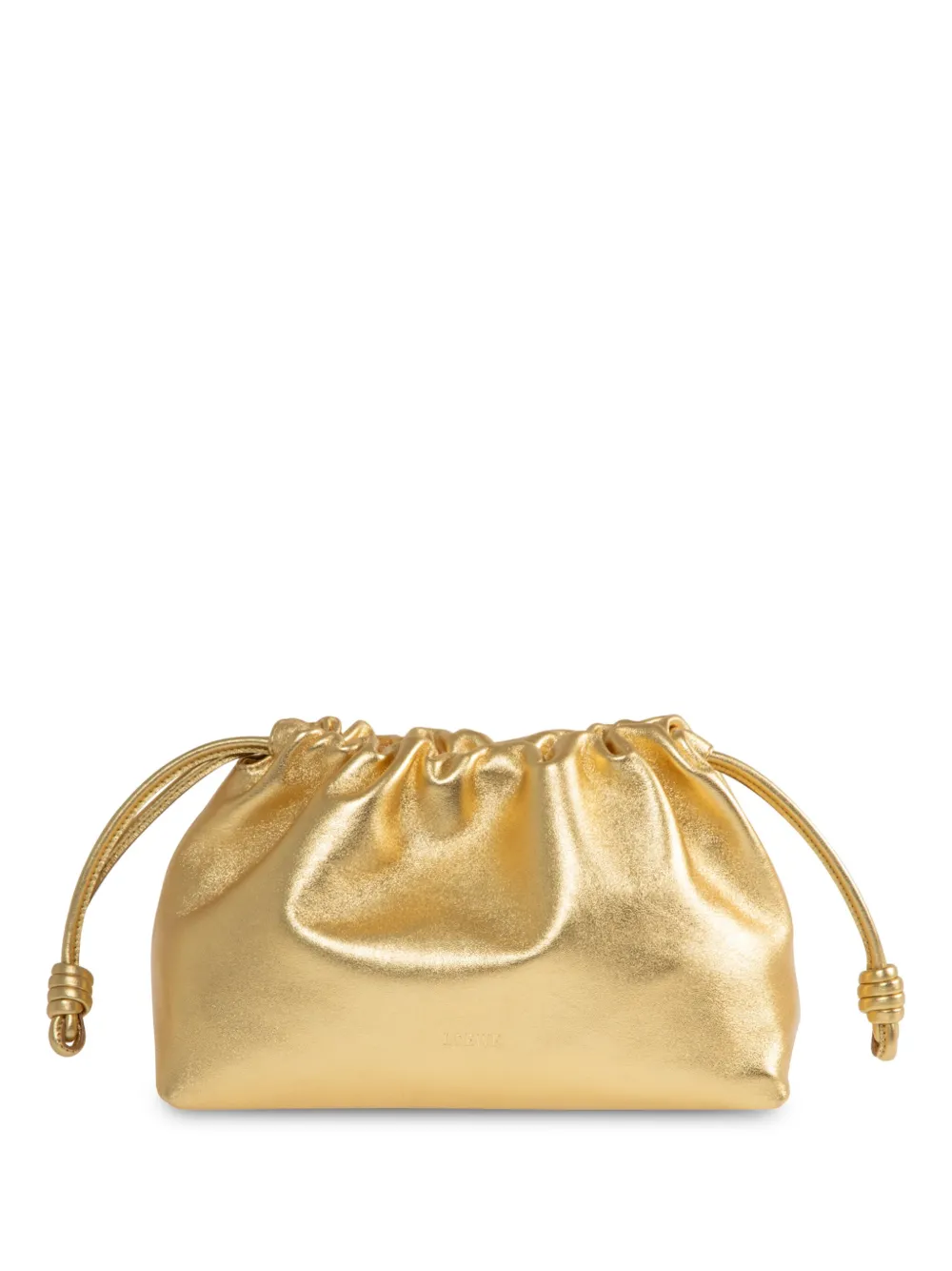 

Клатч Flamenco с кулиской и эффектом металлик LOEWE, золотой