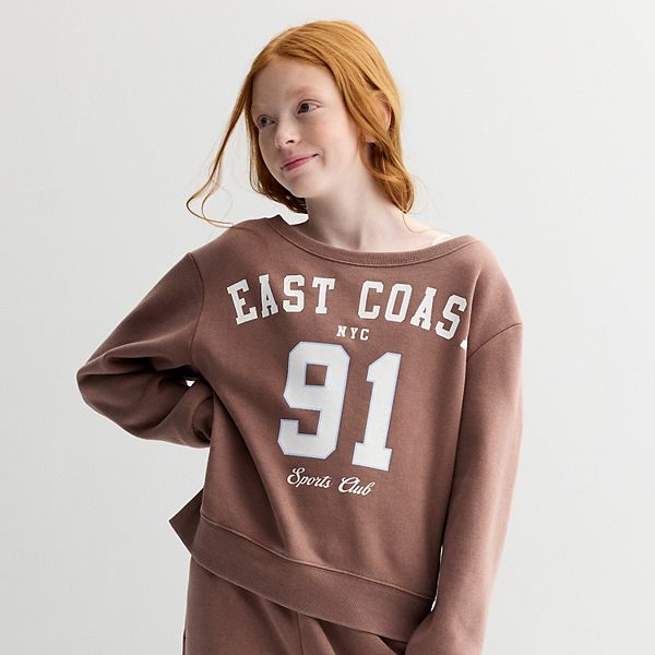 

Детская флисовая толстовка с лодочкой для девочек 7-16 лет Sea + Skye, Brown