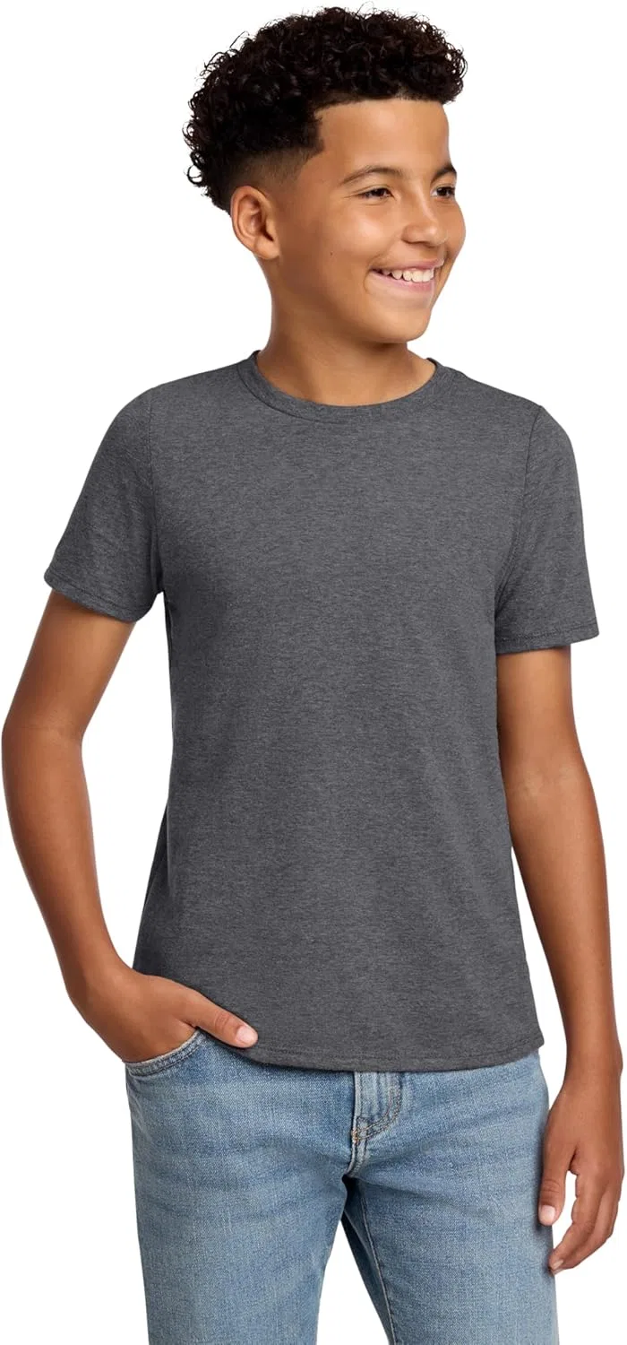 Футболка для мальчиков и девочек District Youth Perfect Blend CVC Tee, цвет Heathered Charcoal