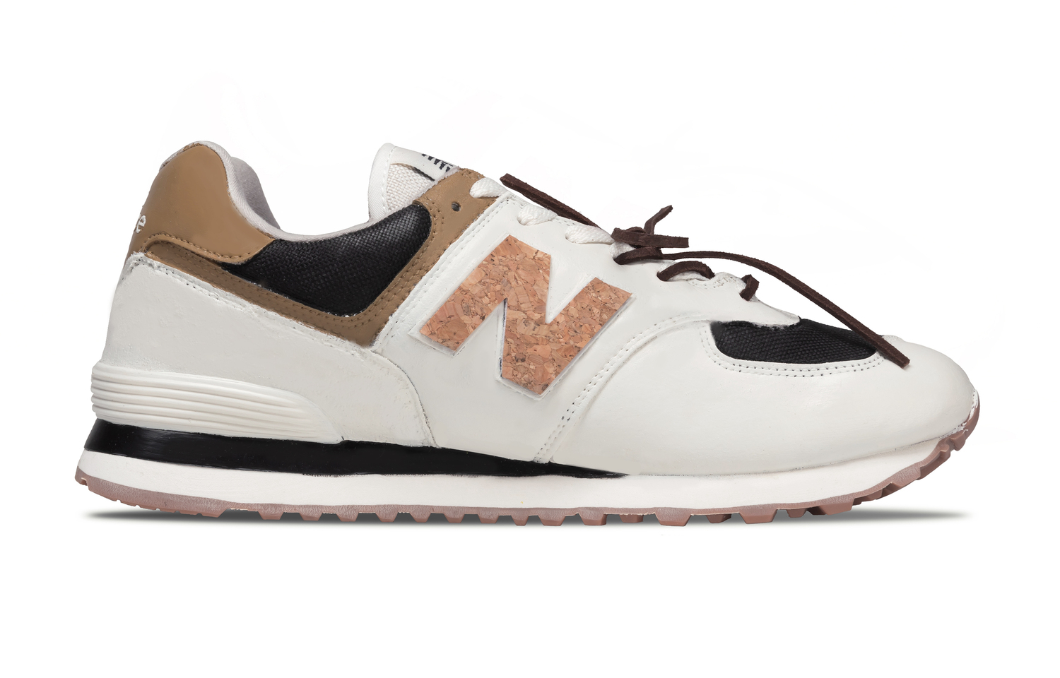 New Balance NB 574 Fabric Slip Resistant Abrasion Resistant Low top кроссовки для бега Unisex коричневый черный — фото 3