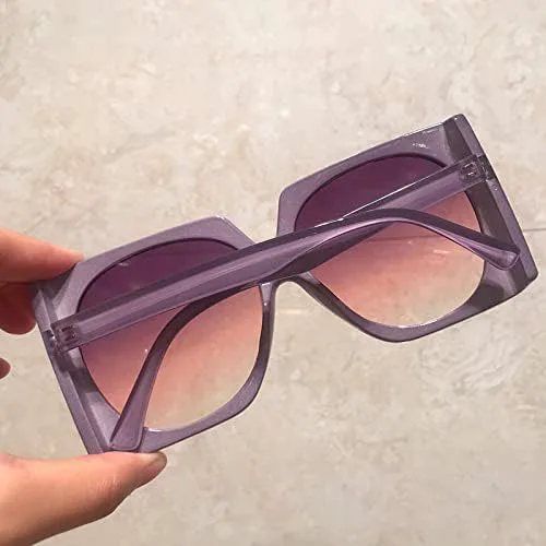 

Винтажные солнцезащитные очки большого размера для женщин, градиентные, черно-коричневые, женские, с защитой от УФ-излучения UV400, мужские очки MTZJH, 5