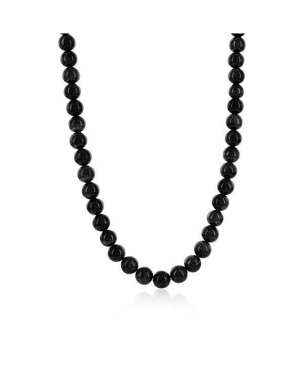 

Ожерелье из бусин из натурального камня диаметром 8 мм из нержавеющей стали Metallo, onyx