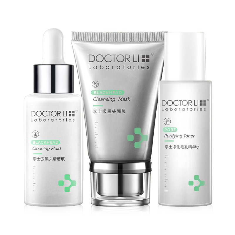 Набор средств для ухода за кожей от черных точек Doctor Li Laboratories: очищающая жидкость + маска + тоник для очищения пор — фото 2