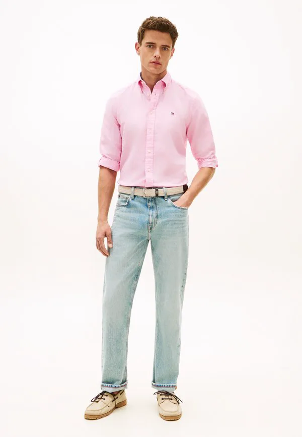Рубашка-Рубашка прямого кроя из смесовой льняной ткани. Tommy Hilfiger, Classic Pink — фото 2