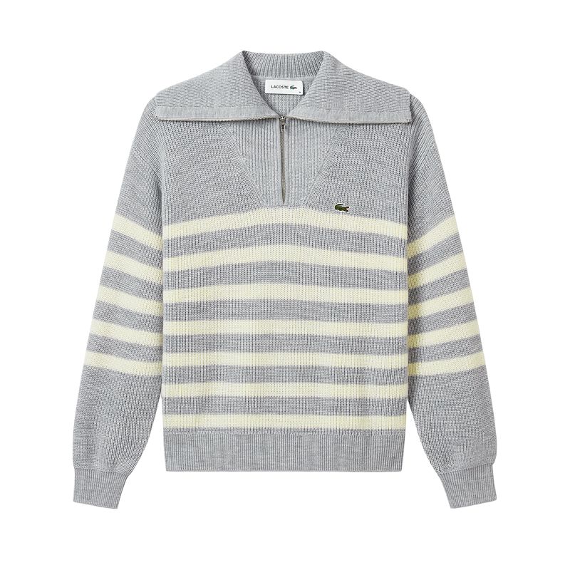 

LACOSTE Свитер Women's C0V/серый/светло-желтые полоски
