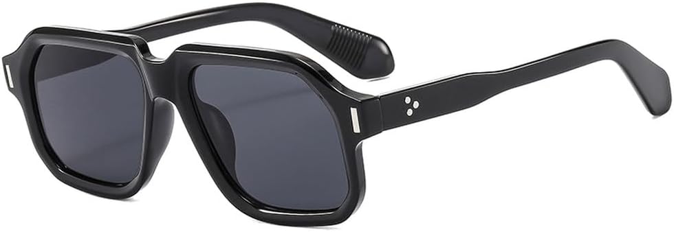 

Мужские солнцезащитные очки в стиле ретро для активного отдыха, желто-синие, с защитой от УФ-излучения UV400; женские солнцезащитные очки в стиле панк с заклепками HVTVTLA, Black Grey