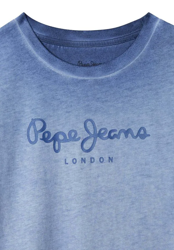 Простая футболка с принтом в виде тростника. Pepe Jeans, Beat Blue — фото 3