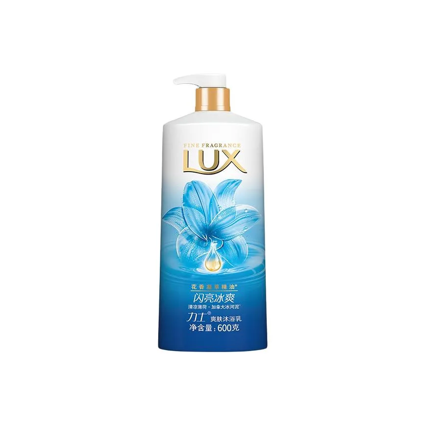 LUX Гель для душа Lotus Skin успокаивающий ароматный увлажняющий очищающий попурри 600г/720мл/720мл*2/1000г/1000г*2, Shiny Ice Cool 600g