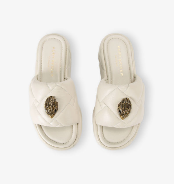 Босоножки из кожи Kensington на плоской подошве Kurt Geiger London, белый — фото 2