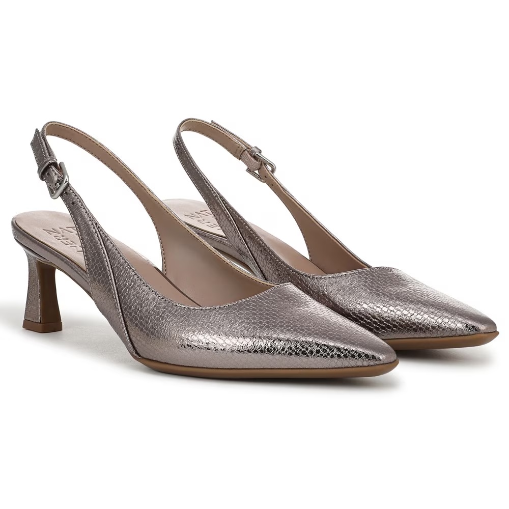 Туфли Tansy с открытой пяткой Naturalizer, цвет patina pewter faux leather