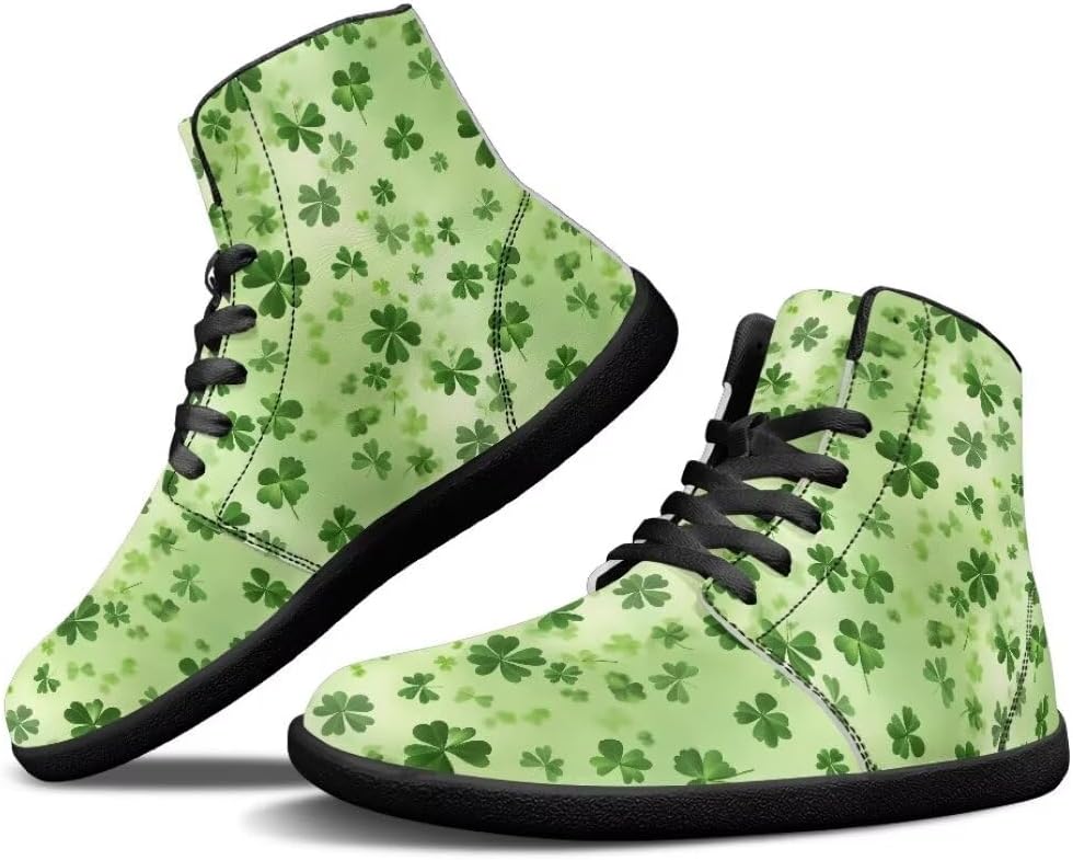 

Мужские кроссовки St. Patrick's Day с босоножками, легкие, с широкой носковой частью, противоскользящие, высокие, с подошвой Zero Drop Getelinseng, St. Patrick's Day Leaves