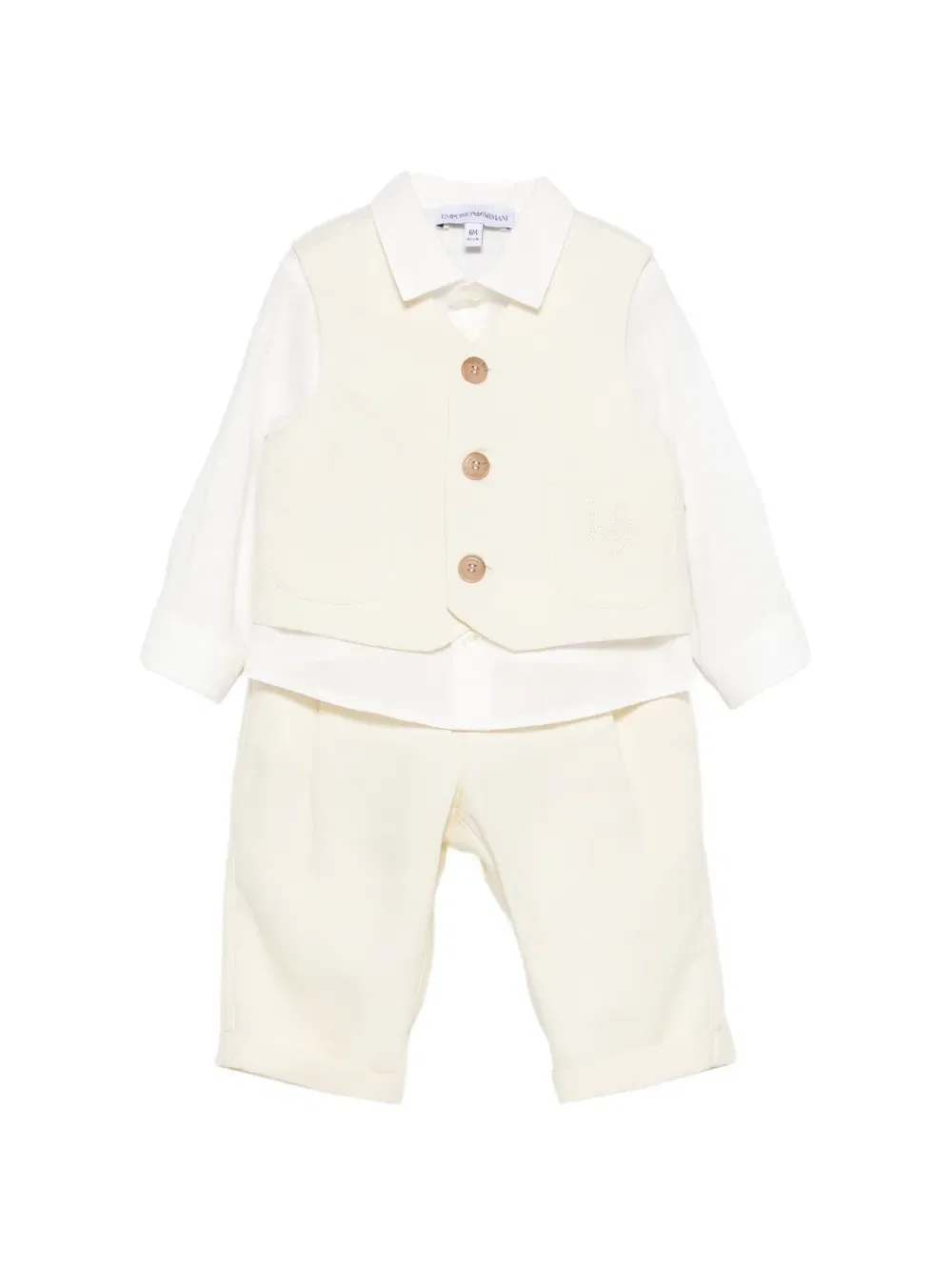 Комплект брюк на пуговицах (три штуки) Emporio Armani Kids, нейтральный