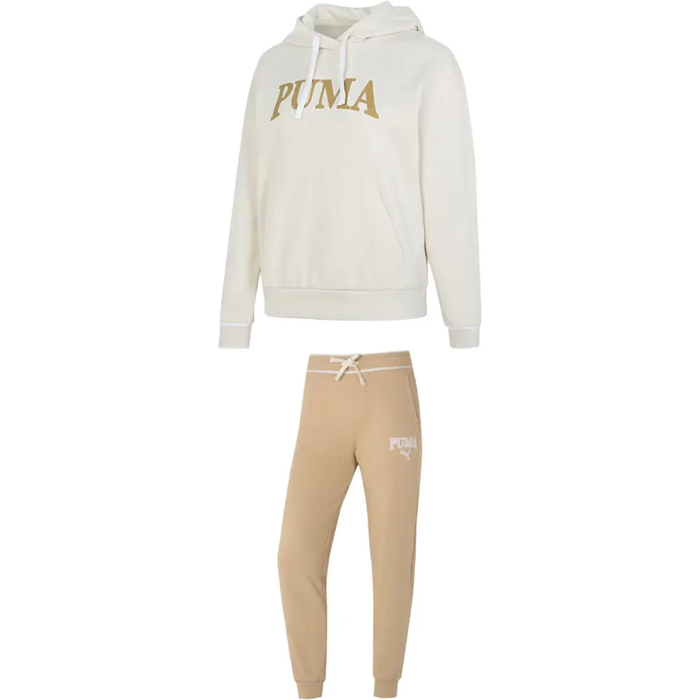 

Комплект худи женская одежда комплект худи+хаки брюки PUMA, бежевый/хаки