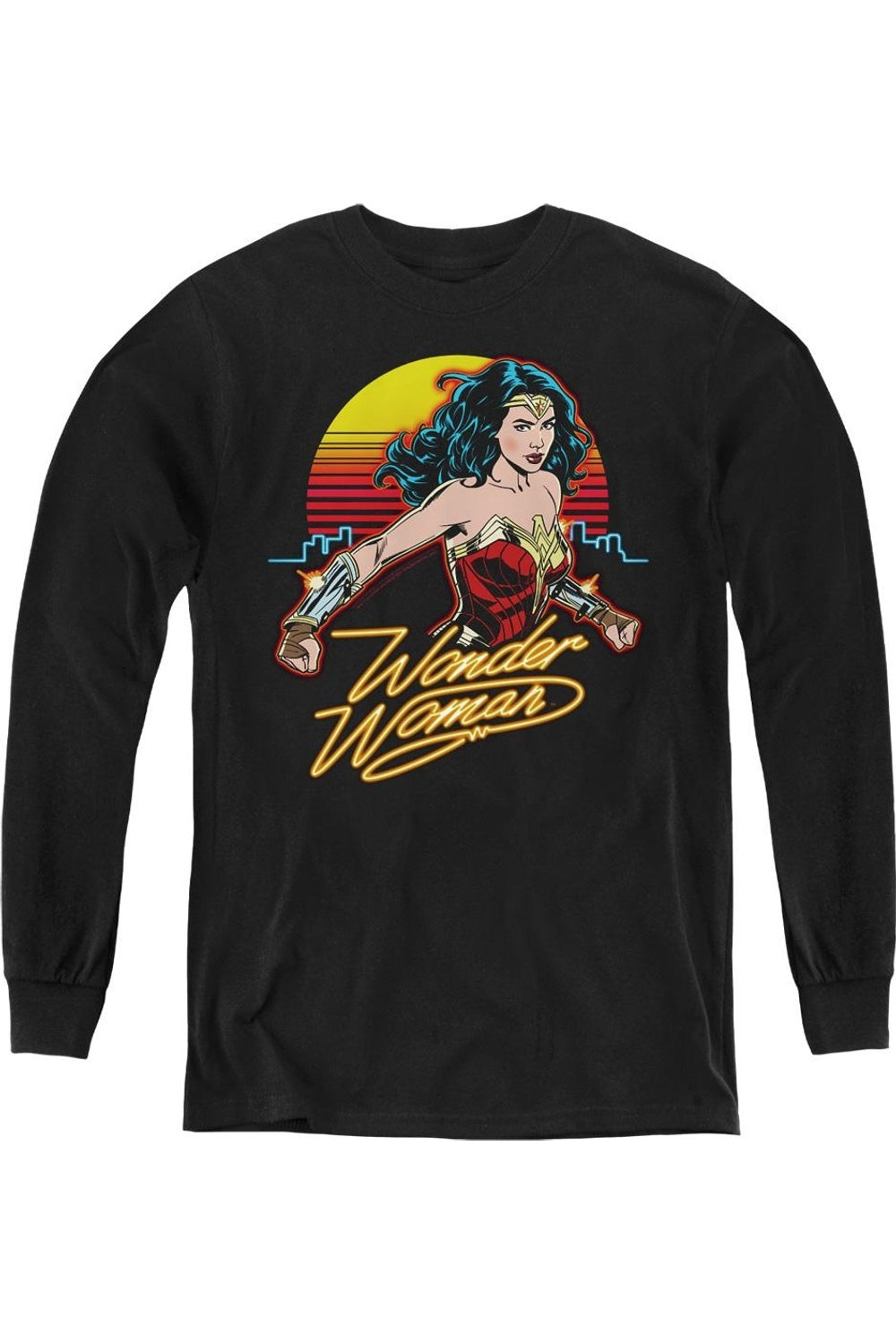 

Футболка с длинным рукавом Wonder Woman 84 Skyline Youth Gildan, черный