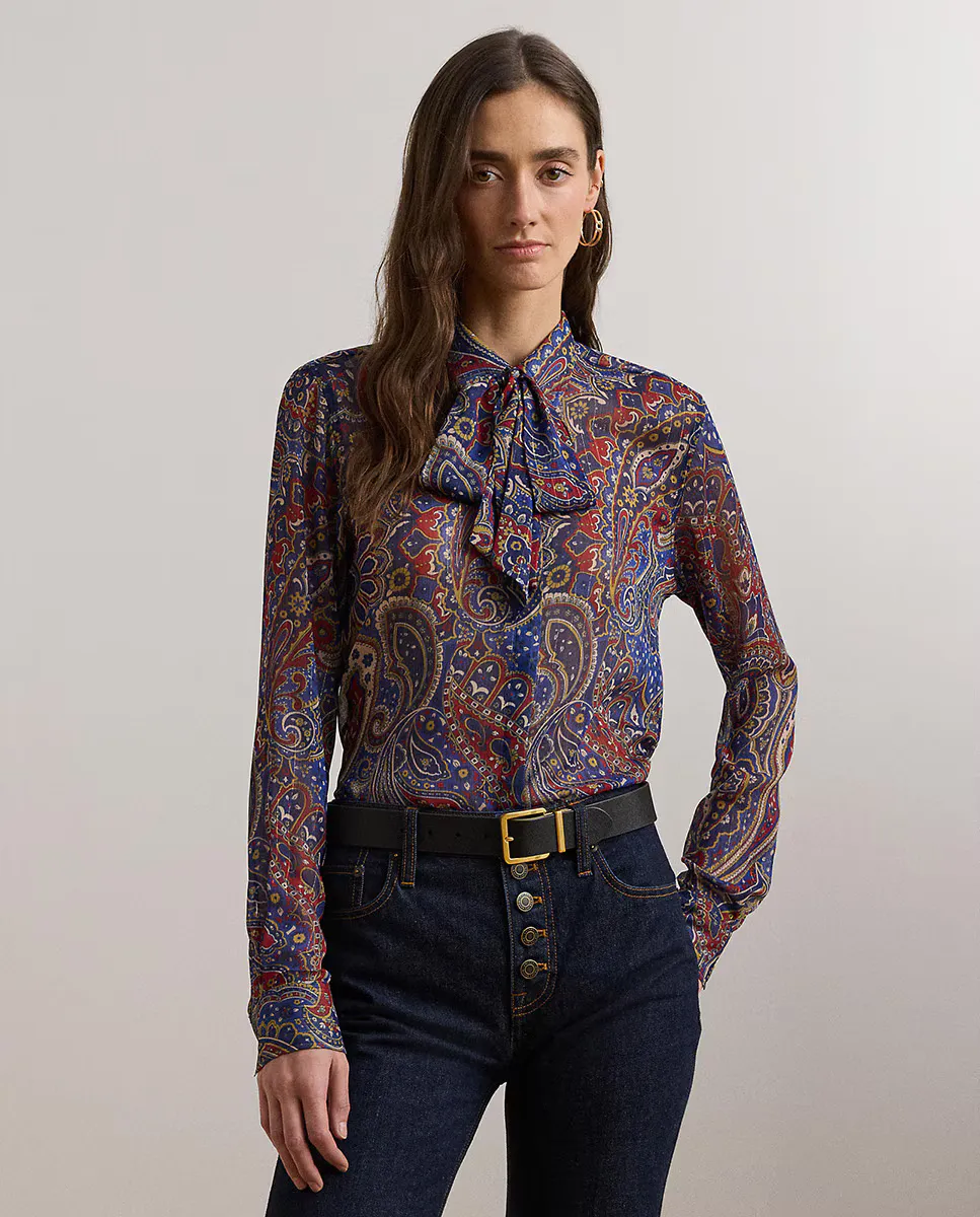 

Женская рубашка с длинными рукавами и принтом Lauren Ralph Lauren, мультиколор
