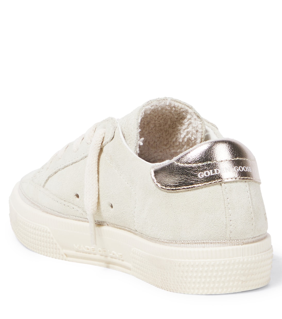 Майские замшевые кроссовки Golden Goose Kids, бежевый — фото 2