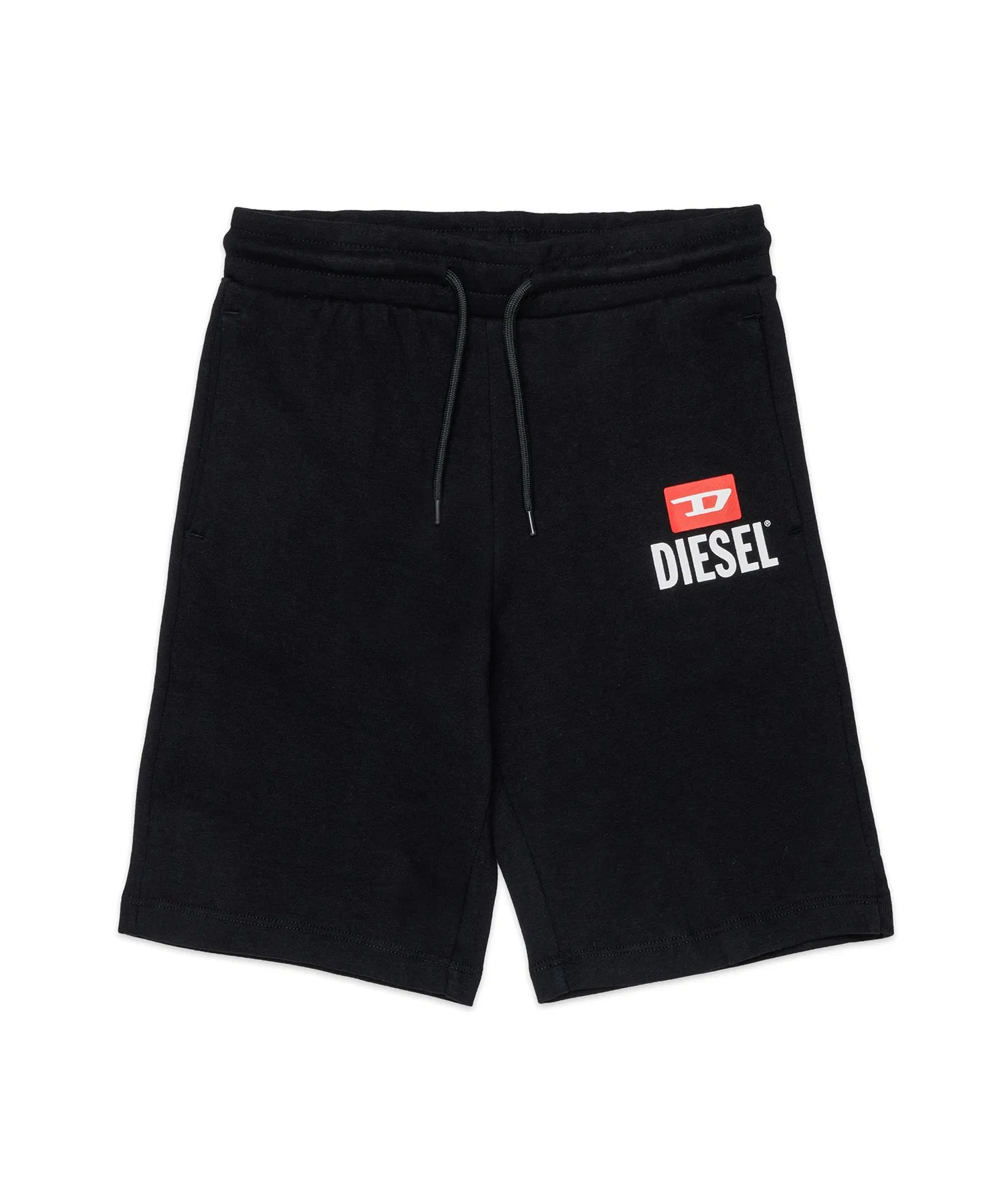 Унисекс хлопковые шорты с логотипом DIESEL KIDS чёрные