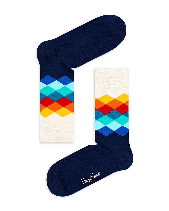 

Happy Socks Носки с выцветшим бриллиантом Argyle Crew, синий