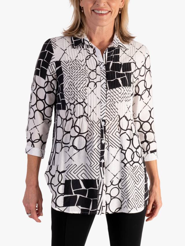 

Геометрическая монохромная рубашка chesca, White/Black