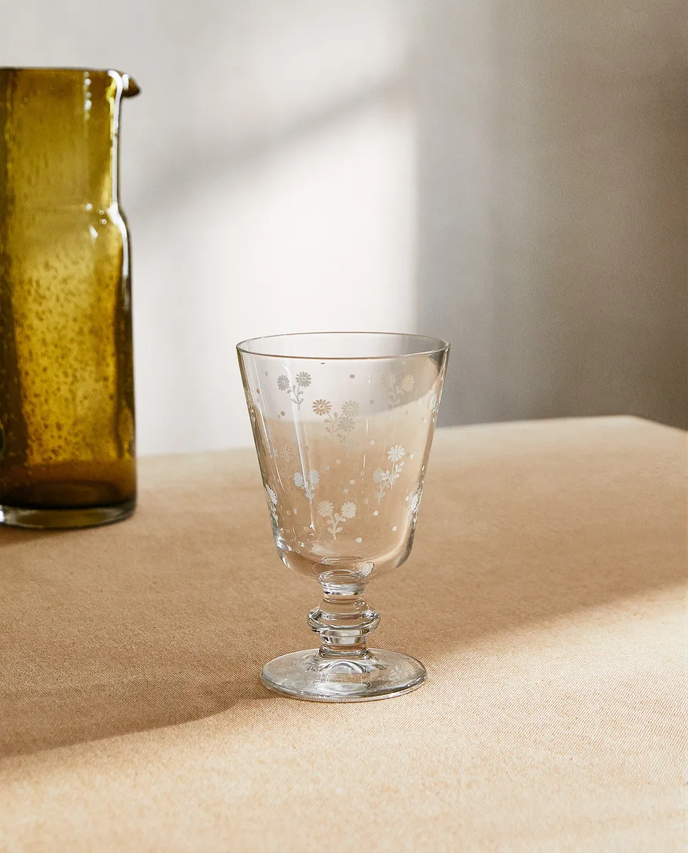 

Цветочный бокал для вина Zara Home, белый