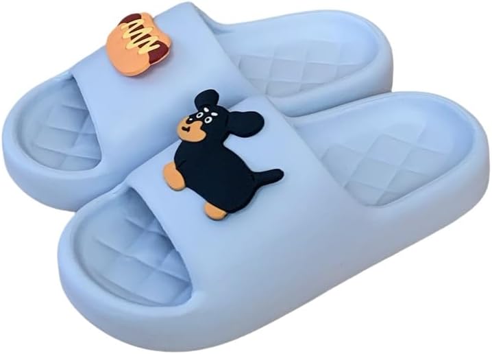 

Милые тапочки таксы для женщин и мужчин, мультяшные тапочки с собакой, шлепанцы «Хот-дог», удобные и мягкие, с нескользящей подошвой Xunbai, синий