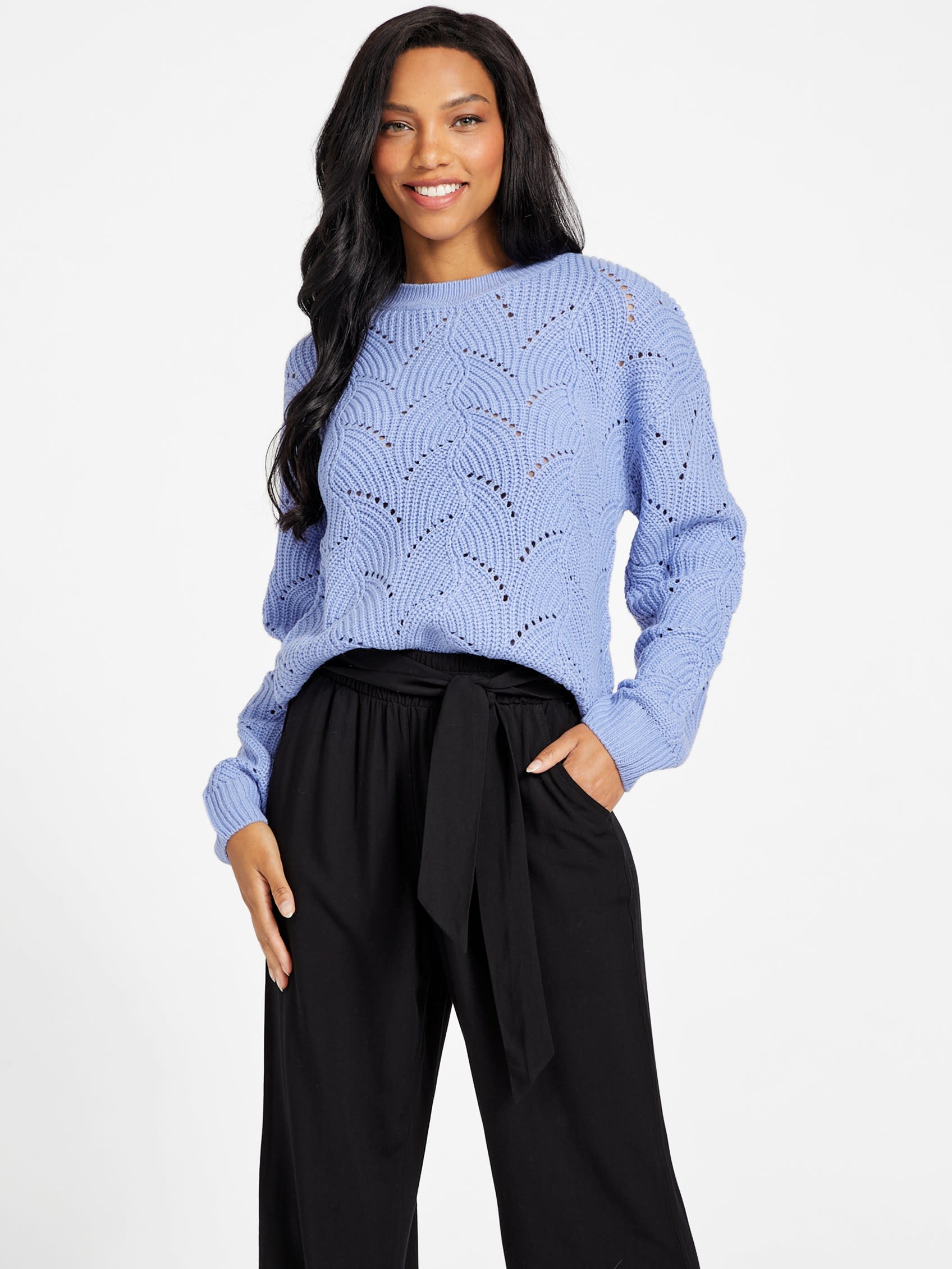 

Свитер Isabel Pointelle Guess Factory, цвет ashen iris