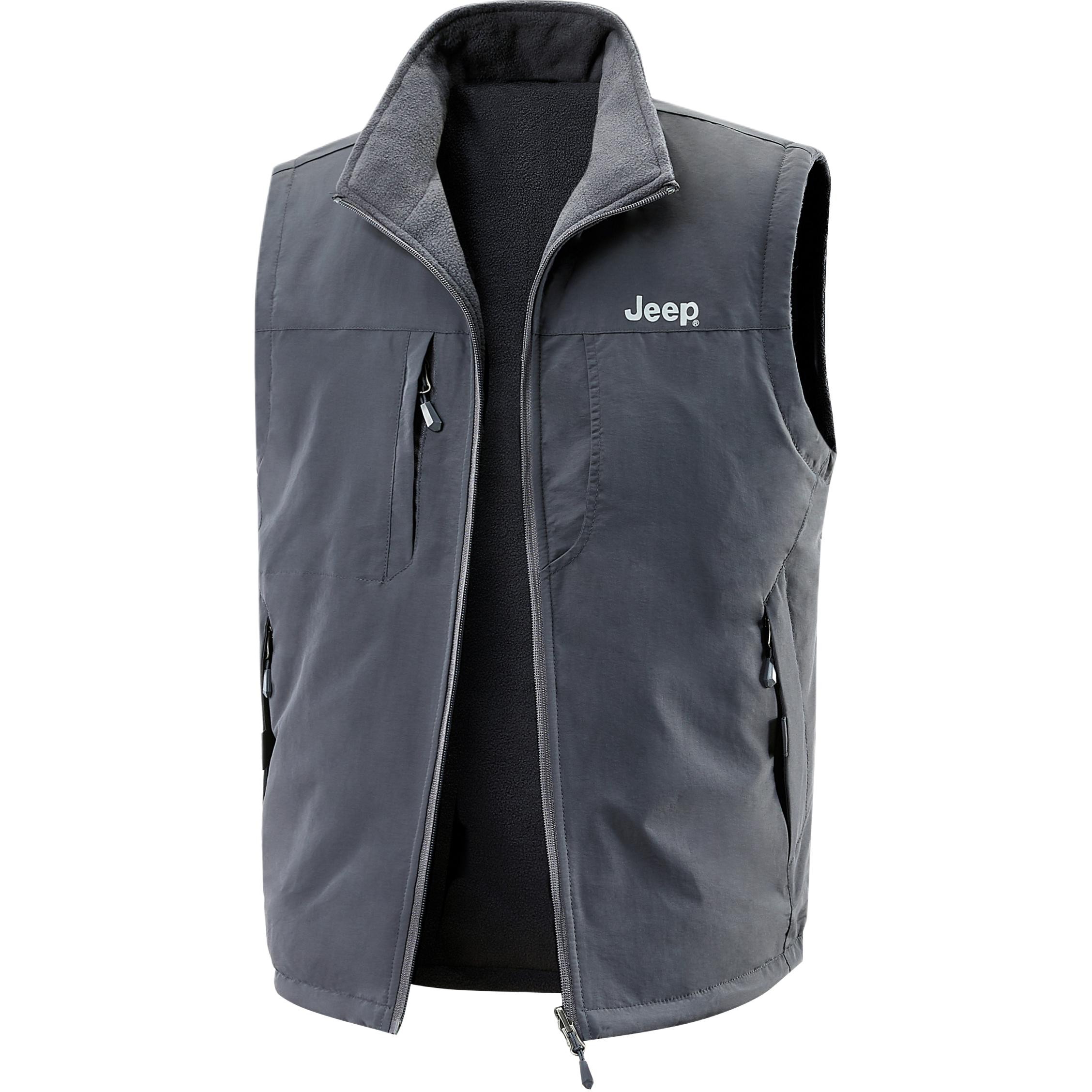 

Жилет Unisex Stand Collar утепленный с флисовой подкладкой Others Jeep, серый