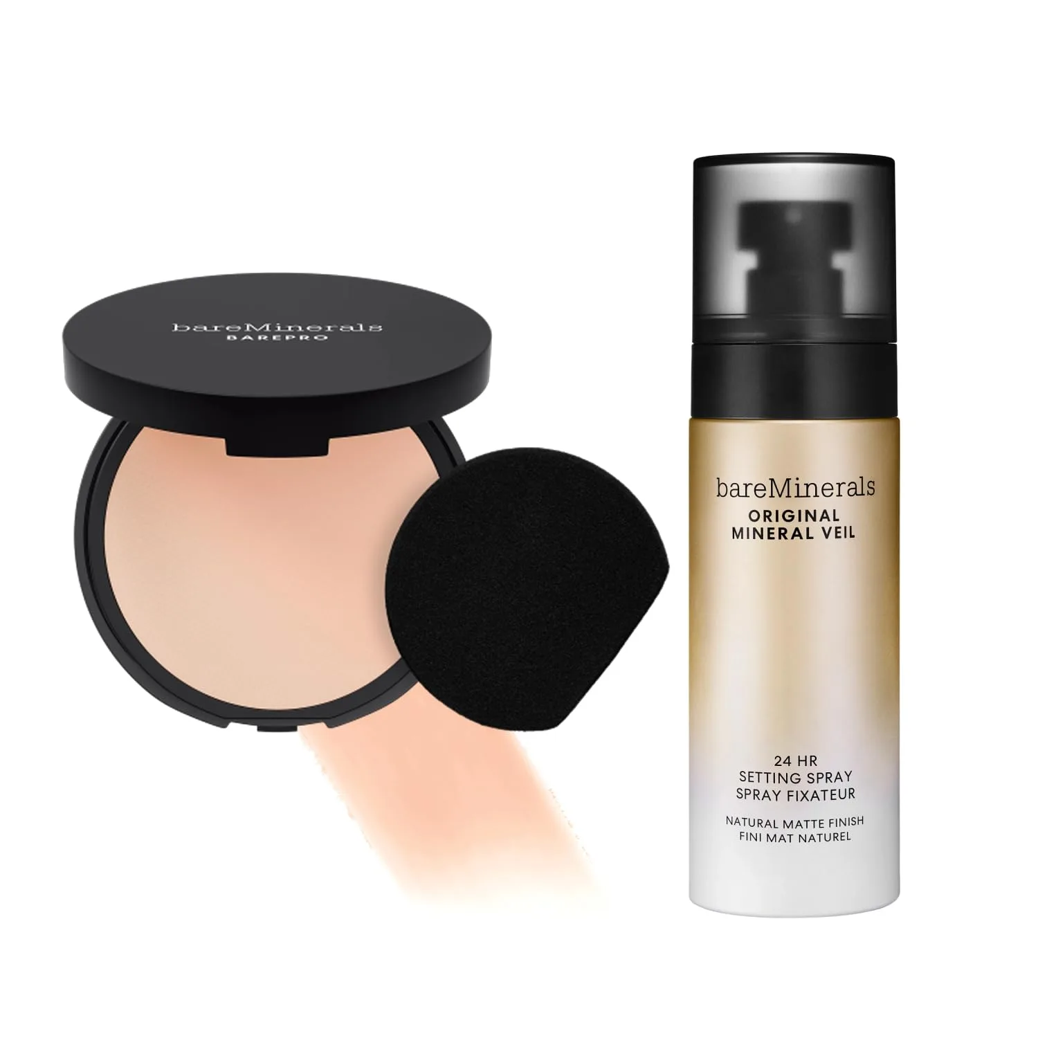 bareMinerals Barepro 24HR Skin-Perfecting Matte Powder Foundation + Original Mineral Veil Natural Matte Setting Spray Bundle