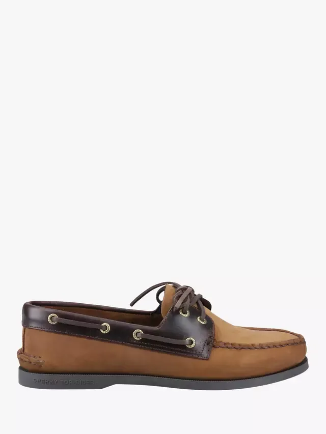 Оригинальные лодочные туфли Gold Cup с двумя люверсами и широкой посадкой Sperry, Brown Dark Chocolate