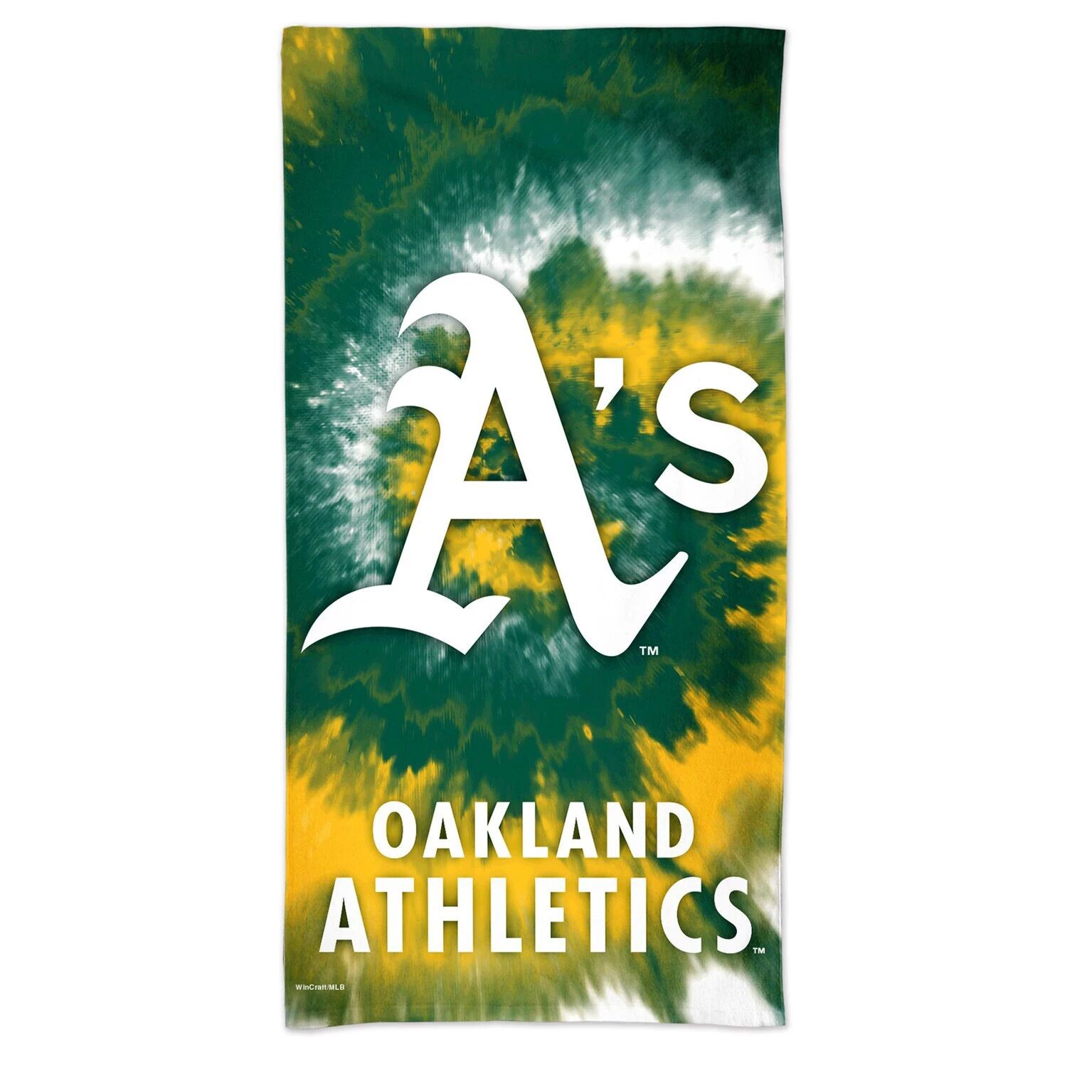 

Пляжное полотенце Spectra с принтом тай-дай WinCraft Oakland Athletics 60 x 30 дюймов