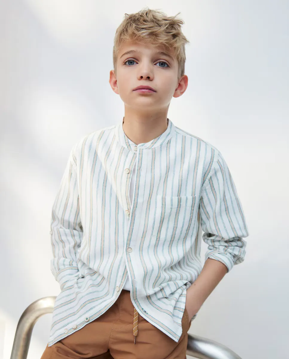 

Рубашка для мальчика с мандариновым воротником Kids El Corte Inglés, зеленый