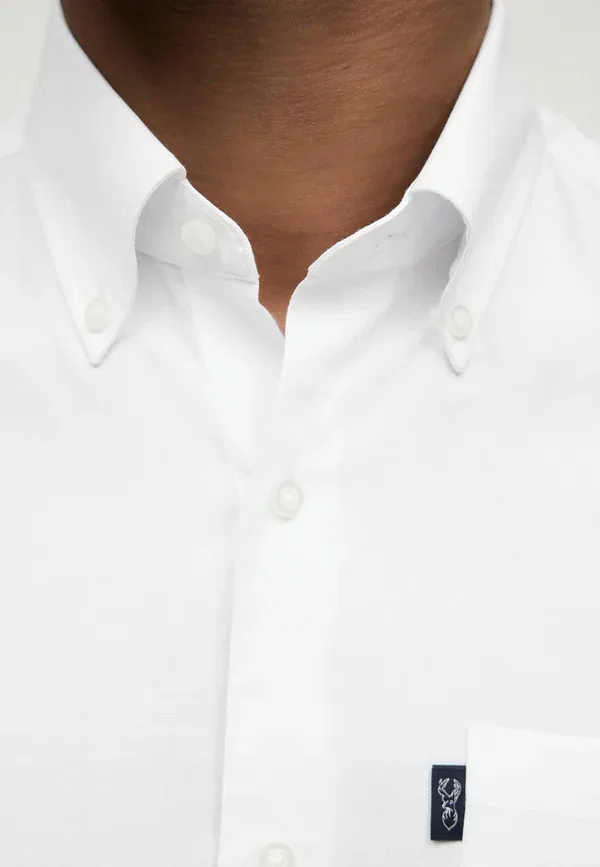 Рубашка оксфорд Next, Easy iron button down oxford short sleeve shirt, белый — фото 3