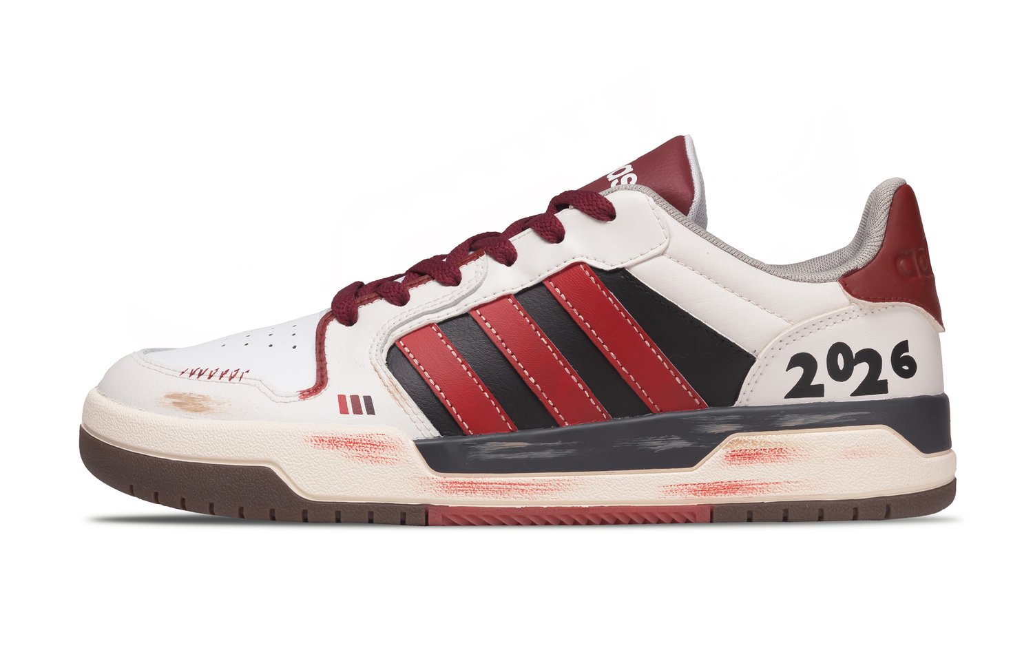 

Entrap Welcome Spring искусственная кожа устойчивая к истиранию дышащие низкие кроссовки для скейтбординга Unisex Adidas Neo, белый красный