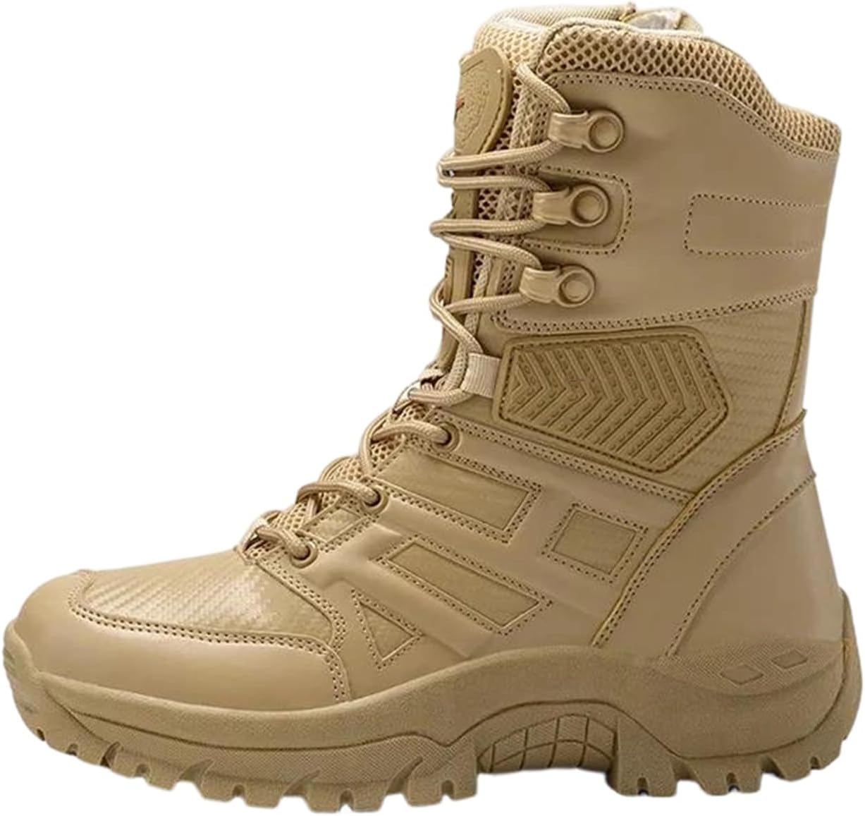 

Мужские водонепроницаемые треккинговые ботинки, противоскользящие походные туфли с амортизацией, тактические ботинки для работы на открытом воздухе Alloaone, Sand