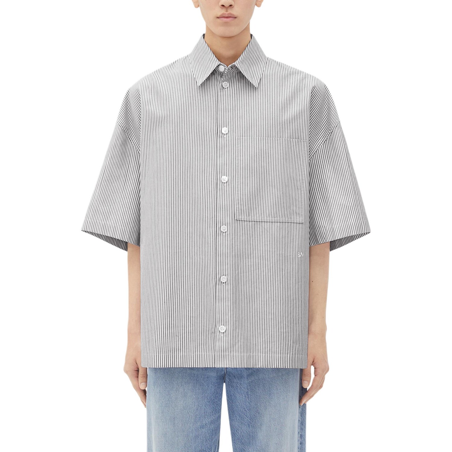 

Рубашка мужская серая/белая Bottega Veneta, серый