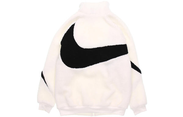 Куртка Nike Sportswear Logo polar fleece Stand Collar Jacket White, белый — фото 2